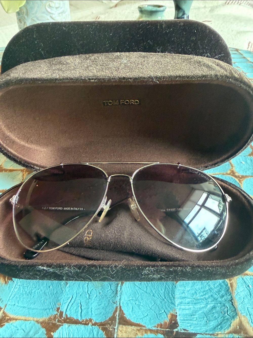 Tom Ford Women’s Aviator Sunglasses in Brown and Silver
